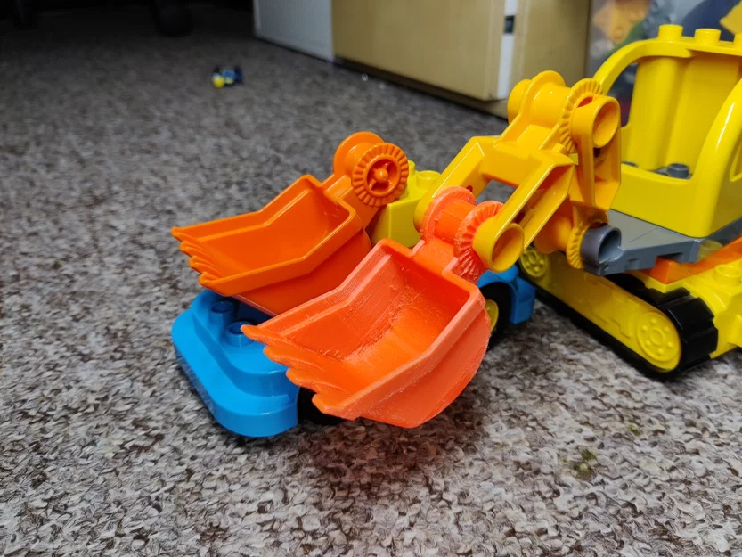 Lego Duplo excavator: gầu, tay cần, plate và cabin - Image 2