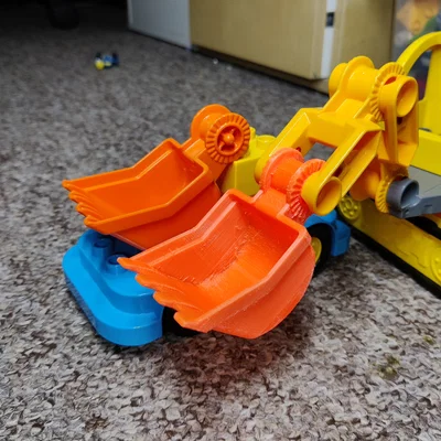 Lego Duplo excavator: gầu, tay cần, plate và cabin