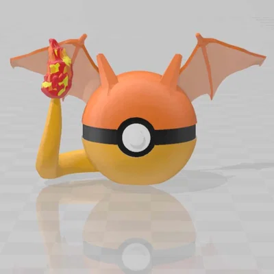 Mô hình Pokeball chủ đề Charizard độc đáo - Tự in 3D tại nhà