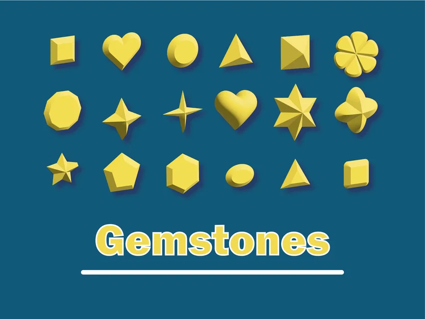 Bộ sưu tập mô hình đá quý Gemstones in 3D cho Cosplay và Trang trí - Image 1