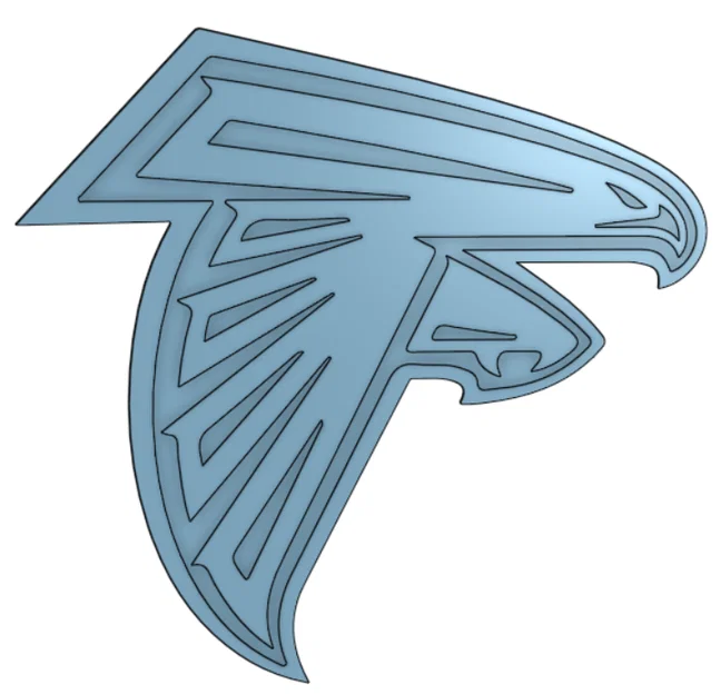 Mô hình in 3D Logo Atlanta Falcons dạng nhiều lớp sắc nét - Image 1