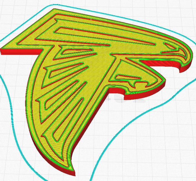 Mô hình in 3D Logo Atlanta Falcons dạng nhiều lớp sắc nét - Image 2