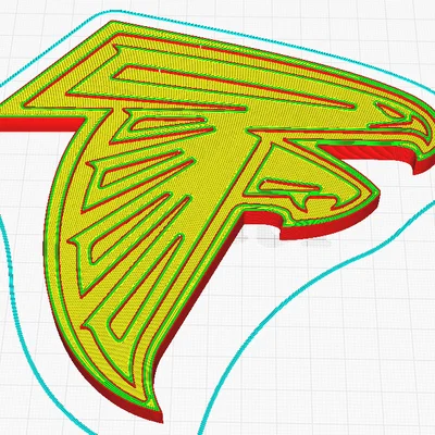 Mô hình in 3D Logo Atlanta Falcons dạng nhiều lớp sắc nét