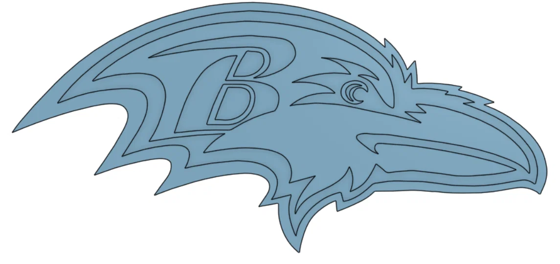 Mô hình logo Baltimore Ravens 3D đa lớp cực đẹp - Image 1