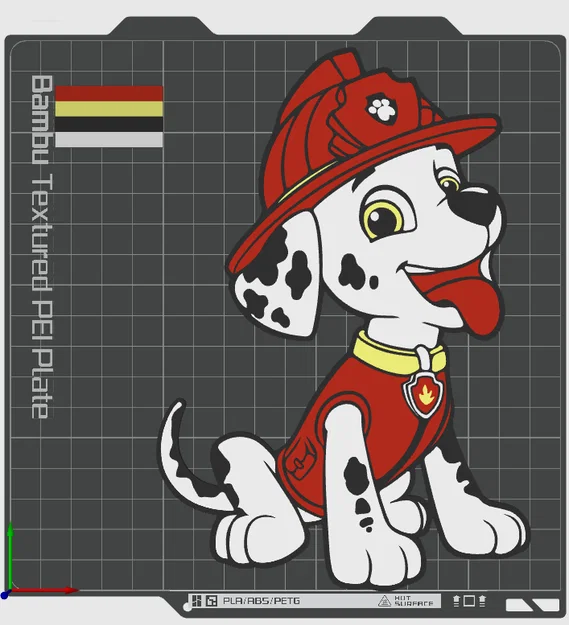 Mô hình in 3D Marshall Paw Patrol đa màu sắc cho máy in AMS - Image 1