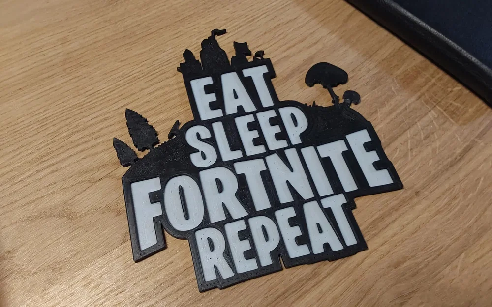 Mô hình treo tường Fortnite Eat Sleep Fortnite Repeat 3D - Image 1