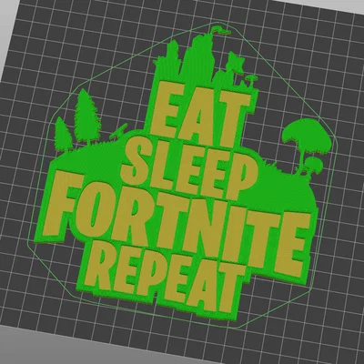 Mô hình treo tường Fortnite Eat Sleep Fortnite Repeat 3D