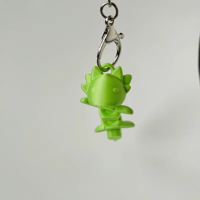 Móc khóa Axolotl khớp nối (Print in Place) - articulated axolotl keychain
