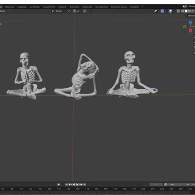 Ba Bộ Xương Tập Yoga (Three Skeletons Doing Yoga)