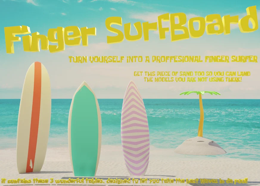 Finger Surf – Bộ mini surfboard cho trò chơi dưới nước - Image 1