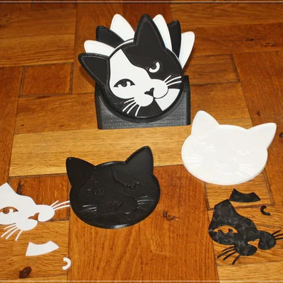 Đế lót ly hình mèo (Cat Coasters)
