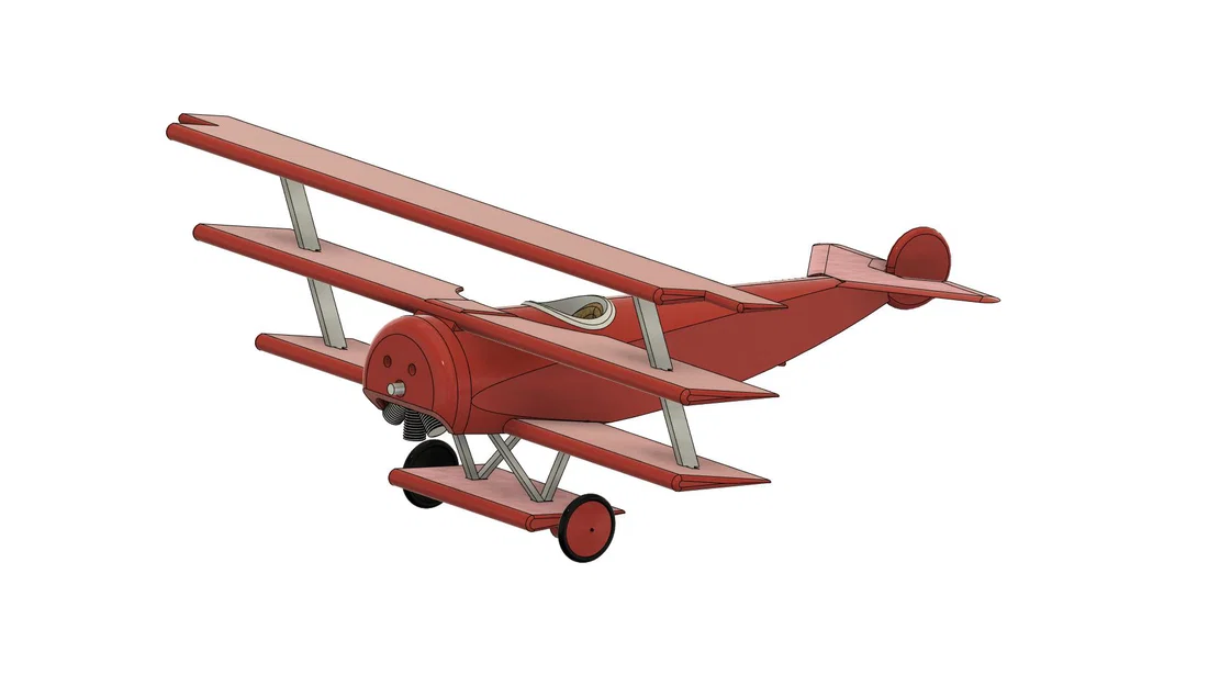 Máy bay kit card Fokker Dr.1 (cánh tà NEW FLAPS) - Image 9