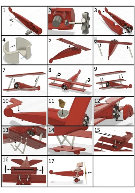 Máy bay kit card Fokker Dr.1 (cánh tà NEW FLAPS) - Image 15