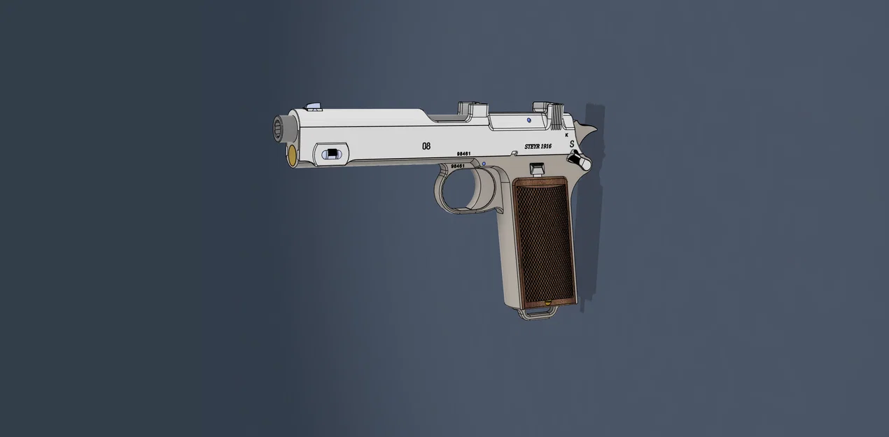 Súng lục Steyr-Hahn 1912 (3D printable) - Image 1