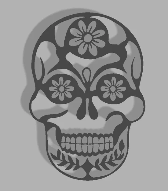 Mẫu in 3D đầu lâu Mexico trang trí (Mexican Skull Silhouette) - Image 1