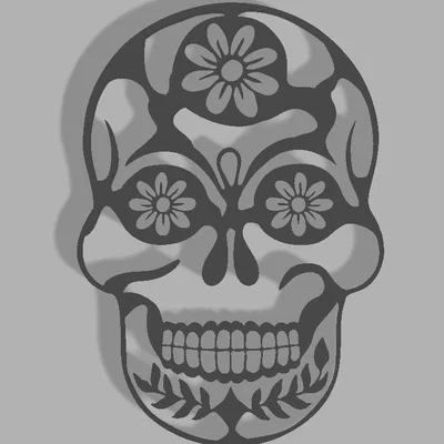 Mẫu in 3D đầu lâu Mexico trang trí (Mexican Skull Silhouette)