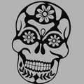 Mẫu in 3D đầu lâu Mexico trang trí (Mexican Skull Silhouette) - Thumbnail 3