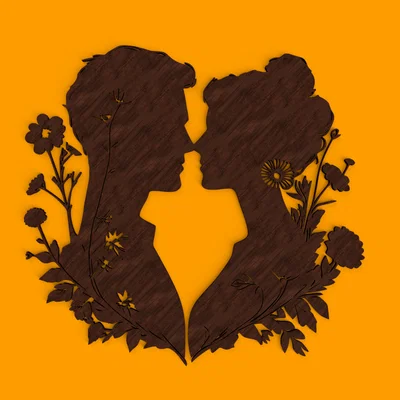 Mô hình trang trí tường 2D Love: Cặp đôi lãng mạn in 3D
