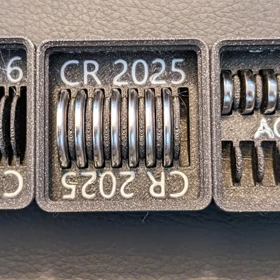 Hộp pin cúc áo có nhãn cho Gridfinity (Labelled Coin Cell Battery Boxes)