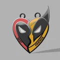 Dây chuyền mặt charm trái tim Deadpool <3 Wolverine - Thumbnail 3