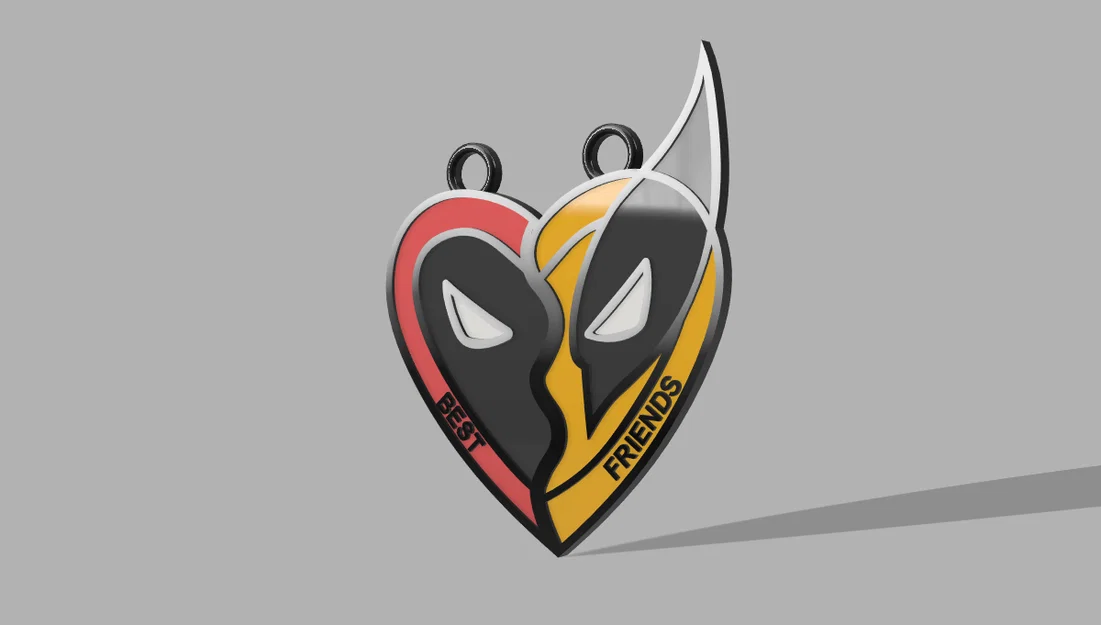 Dây chuyền mặt charm trái tim Deadpool <3 Wolverine - Image 5