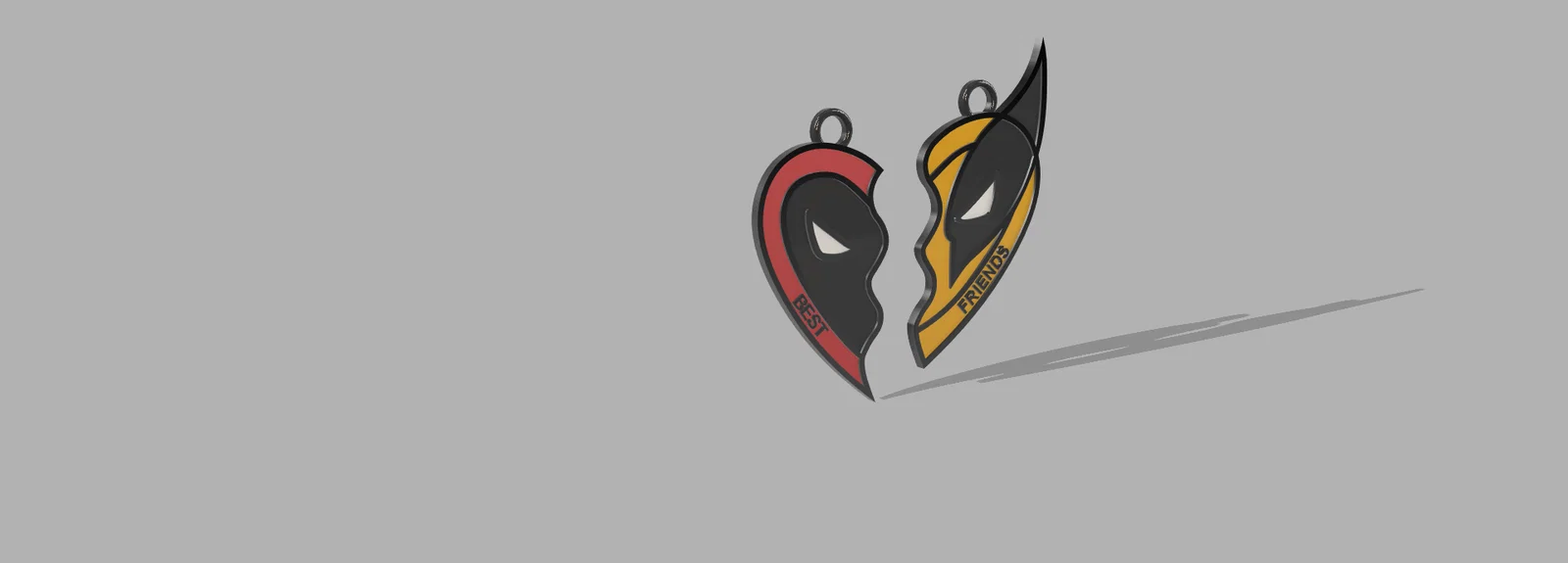 Dây chuyền mặt charm trái tim Deadpool <3 Wolverine - Image 7