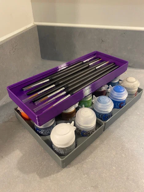 Khay để cọ cho Gridfinity Stackable Citadel Paint Pot Storage (REMIX) - Image 1