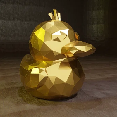 Mô hình Psyduck Low Poly: Đồ chơi Pokemon trang trí cực chất