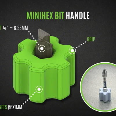 MiniHex Bit Handle – Tay cầm bit lục giác nhỏ gọn