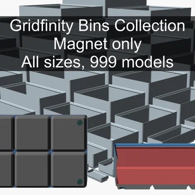 Bộ sưu tập Gridfinity có lỗ nam châm (Gridfinity Collection with Magnet)