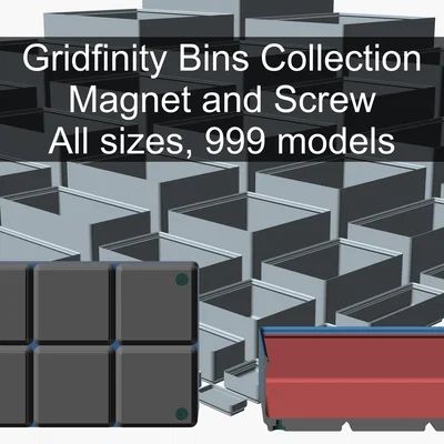 Bộ sưu tập Gridfinity gắn Magnet và Screw