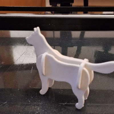 Mô hình chú chó 3D Doggy Kit Card: Dễ in, dễ lắp ráp
