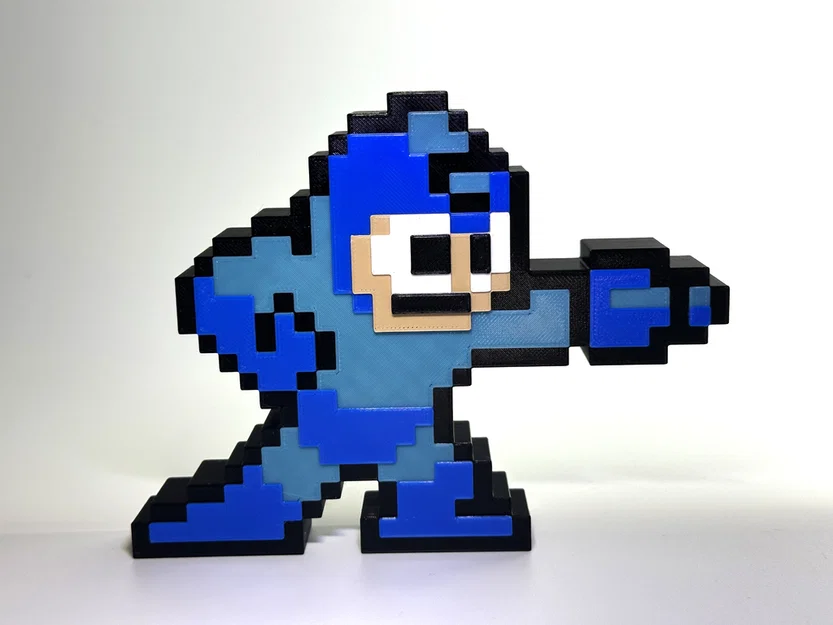 Mô hình Mega Man NES Pixel Art – Đồ trang trí in 3D cực chất - Image 1