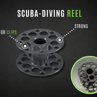 Lô cuốn dây lặn biển (Scuba Diving Reel) - Mẫu in 3D cứng cáp