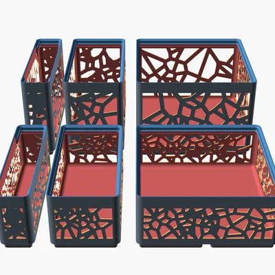 Gridfinity Voronoi chaos bins đủ mọi kích thước