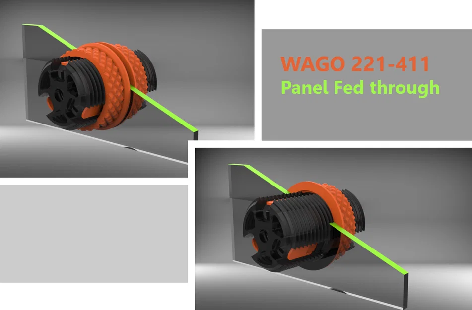 Đầu nối xuyên vách (panel feed-through) cho WAGO 221-411 - Image 1