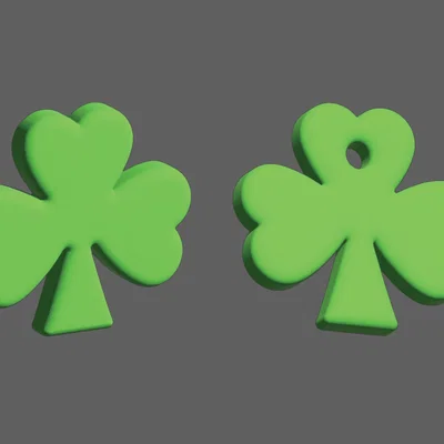 Móc khóa cỏ ba lá Shamrock may mắn - File in 3D St. Patrick's Day