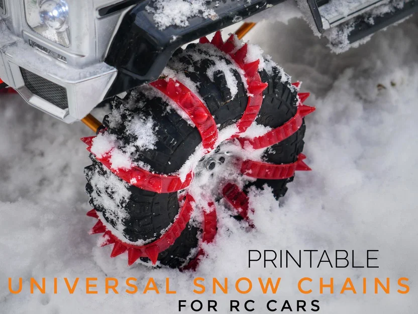 Bộ xích chống trượt (Snow Chains) in 3D cho xe RC Crawler - Image 1