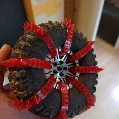Bộ xích chống trượt (Snow Chains) in 3D cho xe RC Crawler