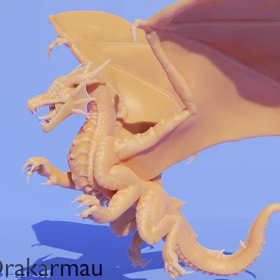 Mô hình 3D Young Red Dragon - Rồng đỏ dũng mãnh cho D&D