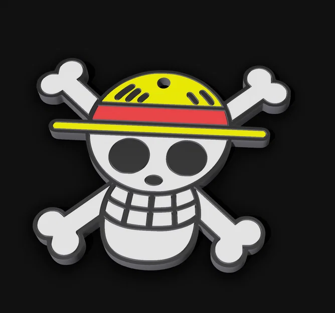 Móc khóa đầu lâu One Piece Luffy Mũ Rơm - File in 3D cực đẹp - Image 1