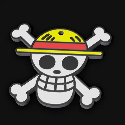 Móc khóa đầu lâu One Piece Luffy Mũ Rơm - File in 3D cực đẹp