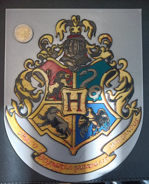 Mô hình bảng hiệu Hogwarts 3D trang trí - Hướng dẫn in đa sắc - Image 1