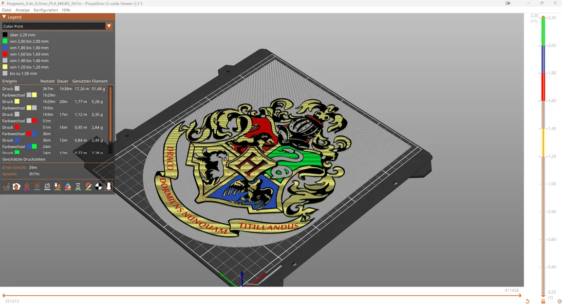 Mô hình bảng hiệu Hogwarts 3D trang trí - Hướng dẫn in đa sắc - Image 2