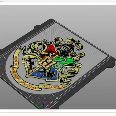 Mô hình bảng hiệu Hogwarts 3D trang trí - Hướng dẫn in đa sắc