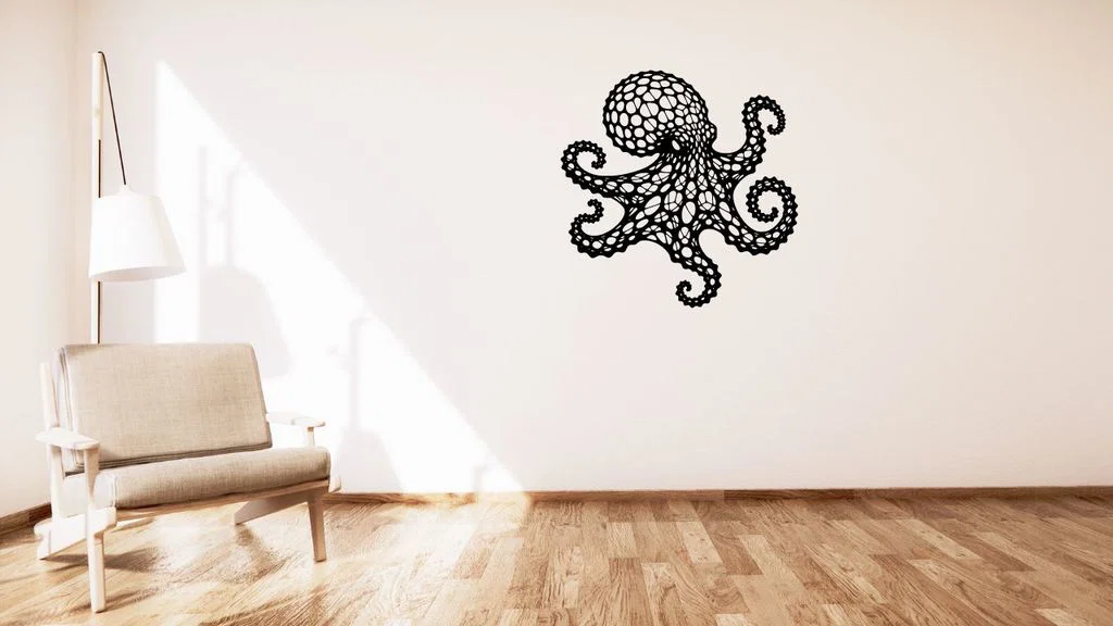 Trang trí tường bạch tuộc Voronoi (Octopus / Chobotnice) - Image 1