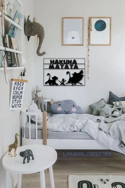 Tranh treo tường 3D Lion King Hakuna Matata decor phòng xinh - Image 1