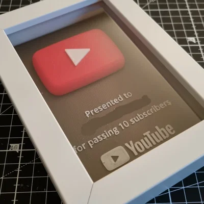 Nút Play YouTube kèm khung IKEA Ribba (3D print)
