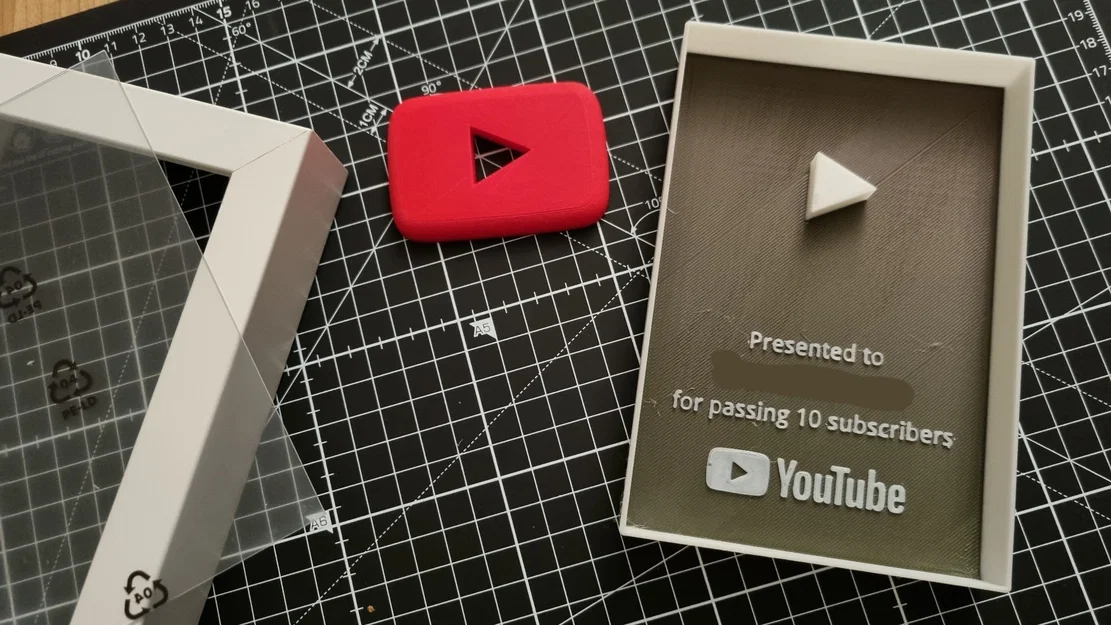 Nút Play YouTube kèm khung IKEA Ribba (3D print) - Image 3