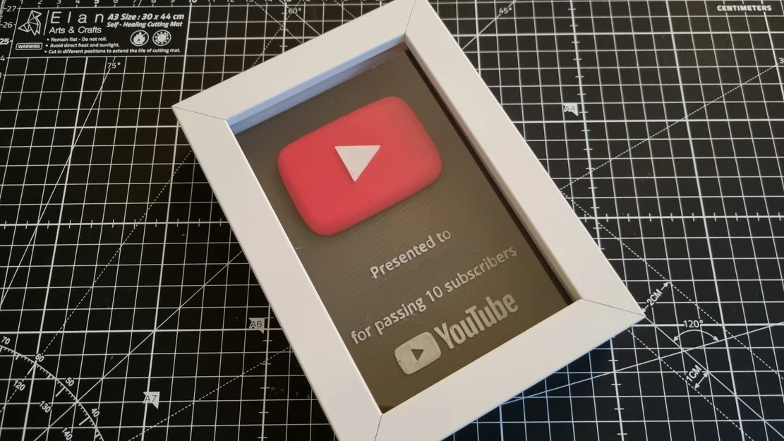 Nút Play YouTube kèm khung IKEA Ribba (3D print) - Image 5